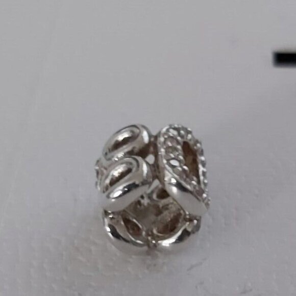 Auth PANDORA *RETIRED* SSilver Circle of Friends w/Clear & Brown CZ's 790445CZ - Picture 9 of 10